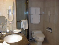 広めのシャワーブースと洗浄式に改装されたトイレ